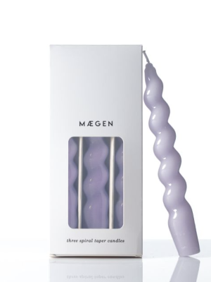 Set of 3 Glossy Spiral Taper Candles